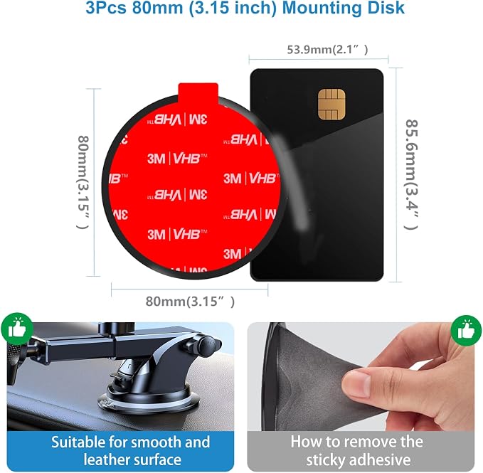 Dashboard Pad Mounting Disk for Suction Cup Phone Mount, Vacuum Suction Phone - Image 4