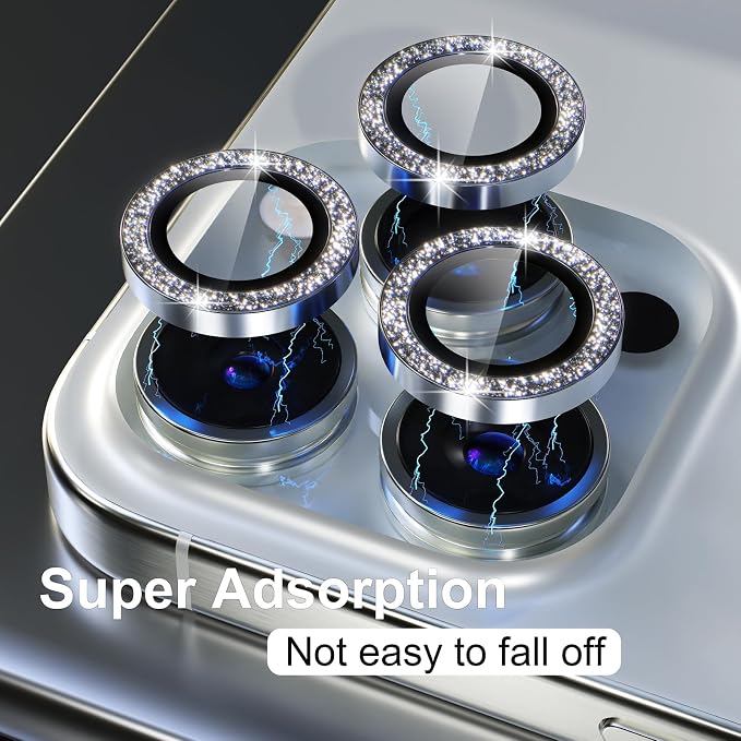 Misea Compatible for iPhone 15 Pro/iPhone 15 Pro Max Camera Lens Protector Bling - Image 6