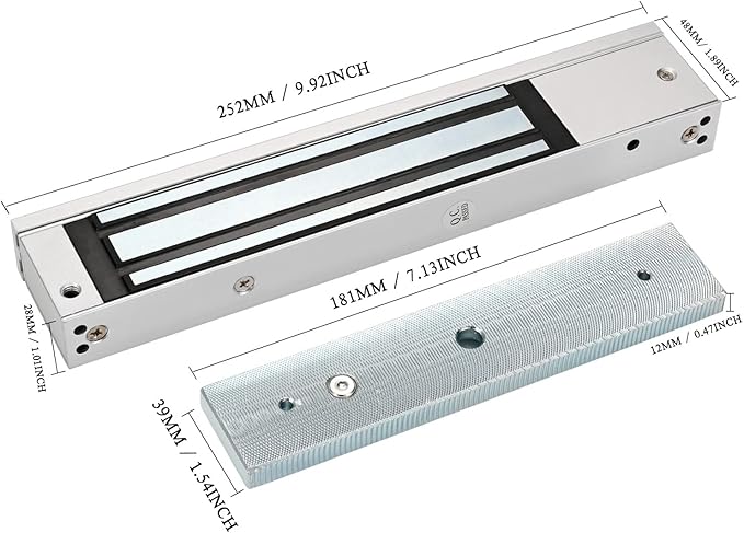 Electric Magnetic Lock with Z and L Bracket 280KG 600LBS Holding Force Electromagnet Lock 12V Fail Safe Single Door for Access Control System