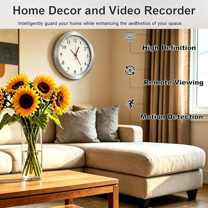 WiFi Security Camera, Hidden Camera Clock, Spy Camera - Image 5