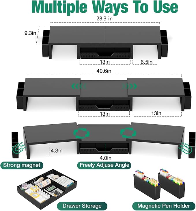 OPNICE Dual Monitor Stand Riser - Image 2