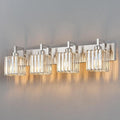 FDPBY Modern Bathroom Vanity Light 4-Lights Brushed Nickel Vanity Light Crystal Wall Light Bathroom Light Fixtures
