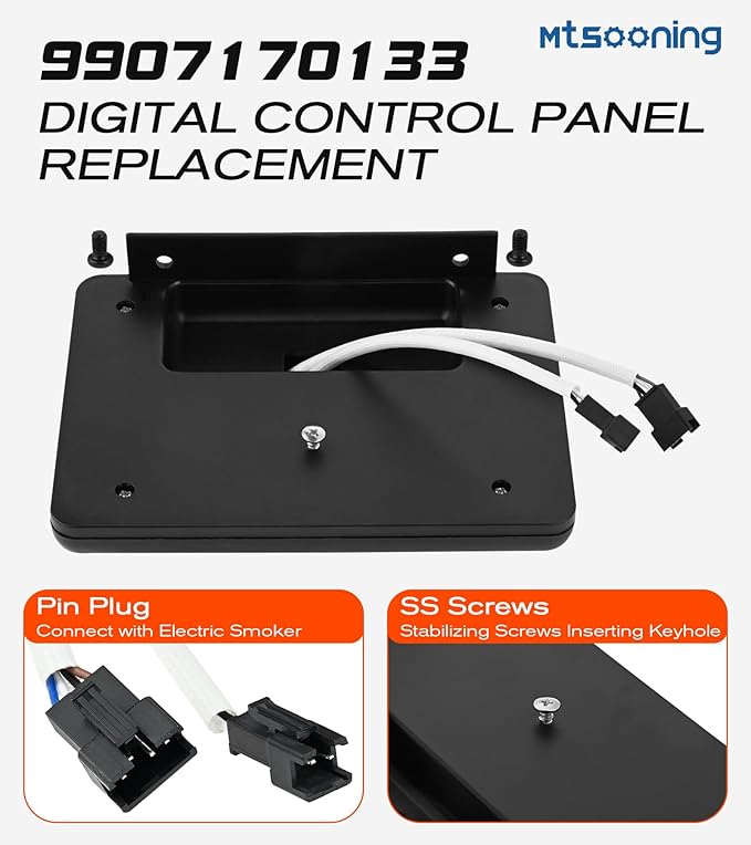 Mtsooning 9907170133 Digital Control Panel LED Display Replacement for Masterbuilt MB21071218, MB21072319, MB21072719 Other Models Digital Electric Smoker Grill Models Controller
