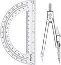 Drawing Compass and 6 Inch Protractor, Student Geometry Math Set by eBoot