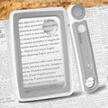 Magnifying Glass with Light, 5X 10X 45X Rechargeable Magnifier with 20 LED, 3 Light Modes Folding Lighted Magnifying Glass Handheld for Seniors Low Vision Reading (Gray & White)