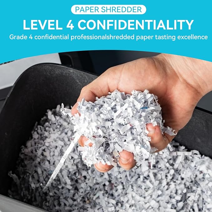 Paper Shredder,18-Sheet High Security Level P-4 Heavy Duty Paper/Card Shredder for Home Office Black Ultra-Quiet Use Essential