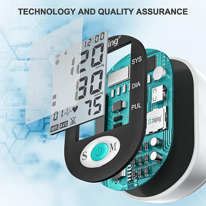 Blood Pressure Monitor, Bp Monitor with 2 Cuffs, The Universal and Extra Large Cuff(22-44cm&38-55cm) - 2 * 99 Sets of Memory for Home Use