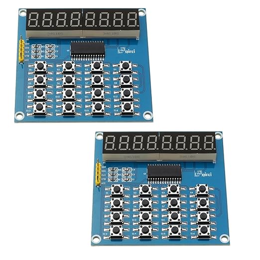 2PCS TM1638 LED Display 8Bit Digital Tube Module 16 Keys 3-Wire Control Keyboard for Arduino DIY