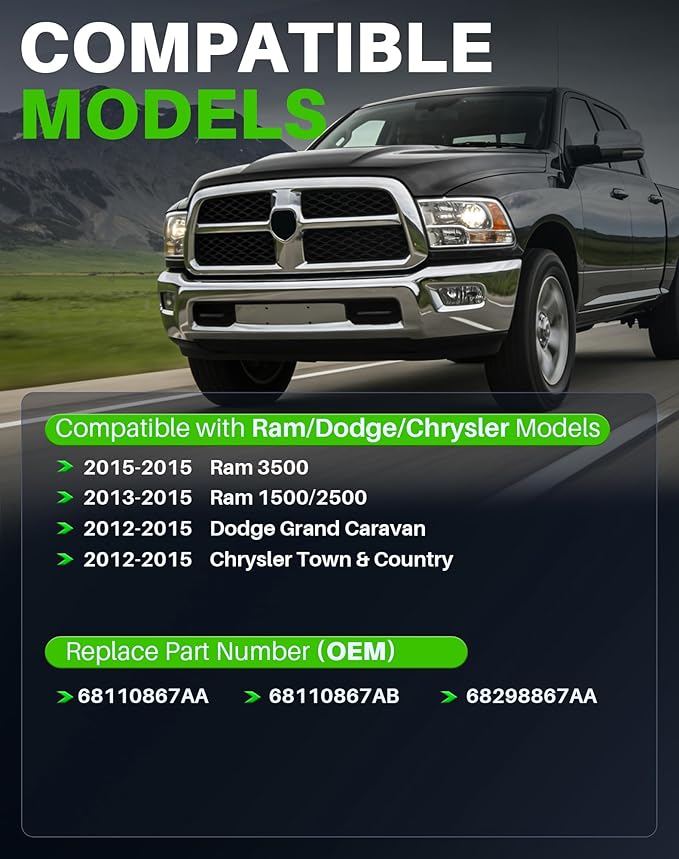 Dacall Window Switch Fits for Chrysler Town & Country (2012-2015), Dodge Grand Caravan (2012-2015), Ram 1500 2500 (2013-2015), Ram 3500 (2015) Front Driver Side, Replaces 68110867AA, 68110867AB