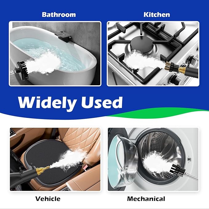 Flgocexs Steam Cleaner for Home,2500W Pressurized Steam Cleaner with 3 Brush Heads Portable Steamer for Cleaning Multi Surface Steam Cleaners with 2L Tank for Floor Car Carpet Upholstery