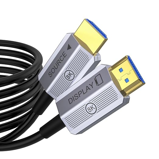8K Fiber Optic HDMI Cable 100ft, 48Gbps Long HDMI 2.1 Cable 8K@60Hz/4K@120Hz by Fibopitcal