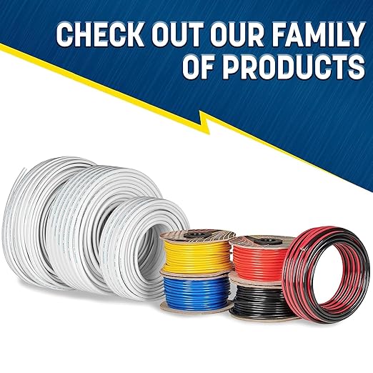GS Power 100 Ft Duplex Marine Wire, 18 Gauge Wire, Oxygen-Free Tinned Copper 18 AWG Electrical Boat Wiring, Sheathed Copper Marine Grade Electrical Cable for Boat Automotive RV Camper Trailer