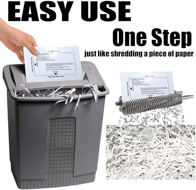 laffeya Shredder Lubricant Sheets & Paper Shredder Sharpening Cleaning Sheet, Shredders for Home Office Lubricant Sheets (20)