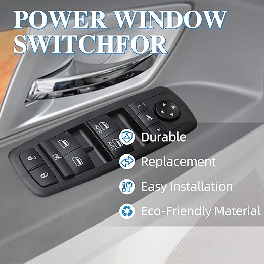 WUANGKI Power Master Window Switch Front Left Driver Side | 3+0 Pins | Compatible with 2012-2016 Chrysler Town, 2012-2016 Country, 2012-2019 Dodge Grand Caravan, Replace OE 68110872AA