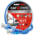 CAT 6 10 ft Ethernet Cable, Indoor High-Speed 10Gbps Snagless Long CAT6 10FT by AvesView