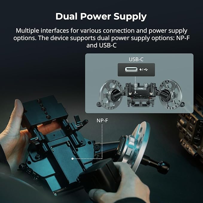 SmallRig Gimbal Control Wheels for DJI RS2 / RS 3 Pro/RS 4 / RS 4 Pro/RS 5 | Intuitive Control | Adjustable Damping | Dual Power Supply, for Heavy Duty Tripod - 4525