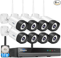 Hiseeu 5MP Outdoor WiFi Security Camera System, 16CH 8 Cam Kit, 2-Way Audio by Hiseeu