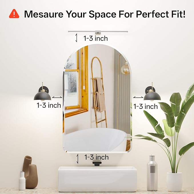 Arched Bathroom Medicine Cabinet with Mirror, No Assembly Needed, Recessed or Surface Mount Wall Storage Cabinet, Mirror Cabinet with Tissue Slot (Bevel, 31.5" L x 19.7")