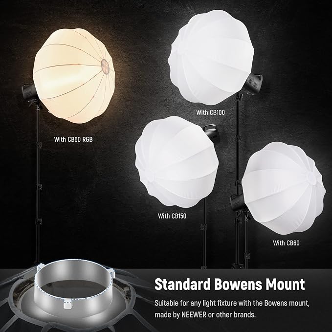 NEEWER 26"/65cm Lantern Softbox One Step Quick Release, 360° Light Diffuser - Image 5