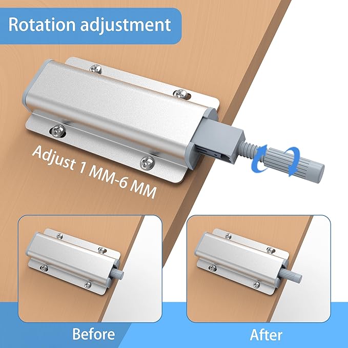15 Pack Push to Open Cabinet Hardware, Touch Latches for Cabinet Doors, Magnetic Cabinets Latch, Magnetic Push Latches for Cabinets to Open Latch，Silver
