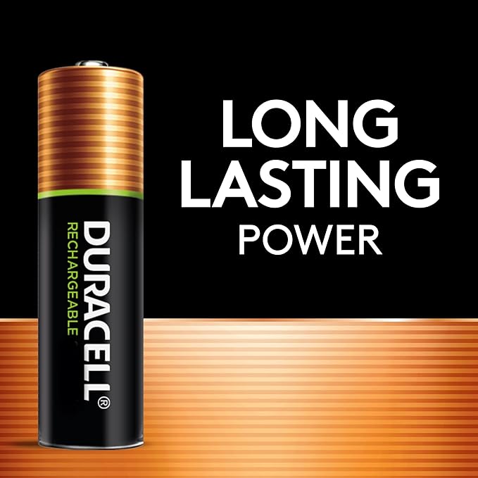 Duracell Rechargeable AAA Batteries 4 Count, Long-lasting Power, All-Purpose Pre-Charged NiMH Triple A Battery for Household and Gaming Devices