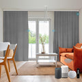 SmartWings Automatic Curtain Opener with Drapery, Motorized Vertical Blinds with Remote, Electric Closet Doors Sliding Panels Compatible with Alexa Google Homekit, 93% Blackout Dark Grey