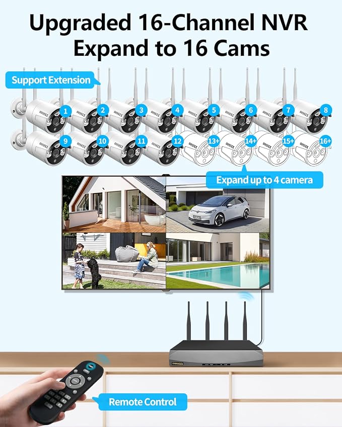 Wireless Security Camera System, 16CH WiFi NVR - Image 7