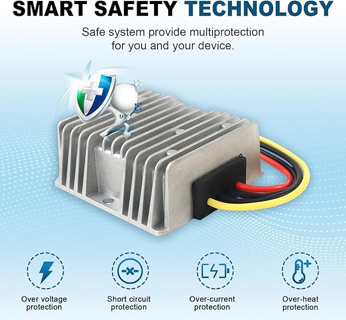 18V to 12V 20A 240W DC-DC Buck Converter, Heavy Duty DC Step-Down Voltage Regulator for Cars, Trucks, LED Lighting, CCTV, Navi & DIY Projects(Input 17-36V)