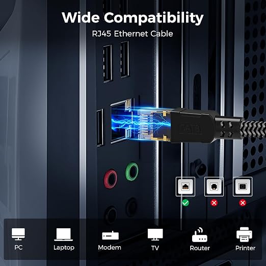 Cat 8 Ethernet Cable 15FT, High-Speed Braided Internet Cable Network Cord - Image 7