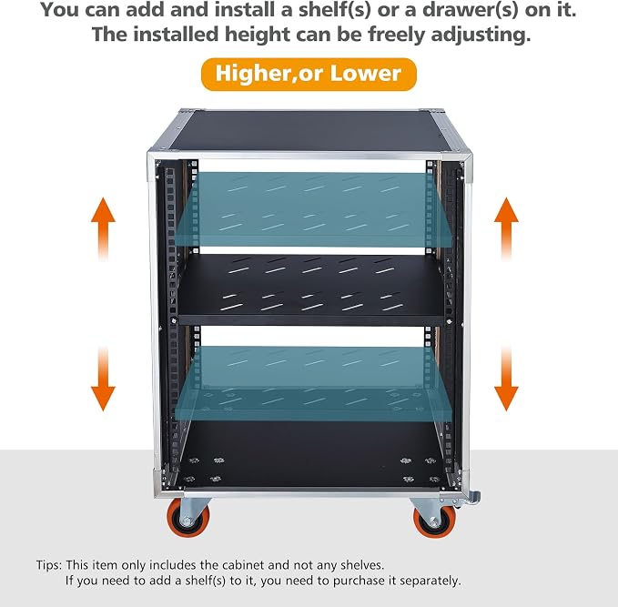 AV Gear Rack 12U Home Audio & Video Stage Stereo Equipment Storage Cabinet - Image 3