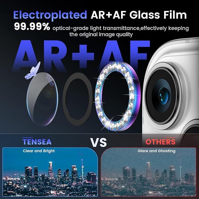 Tensea for iPhone 14 / iPhone 14 Plus Camera Lens Protector, 9H Tempered Glass - Image 3