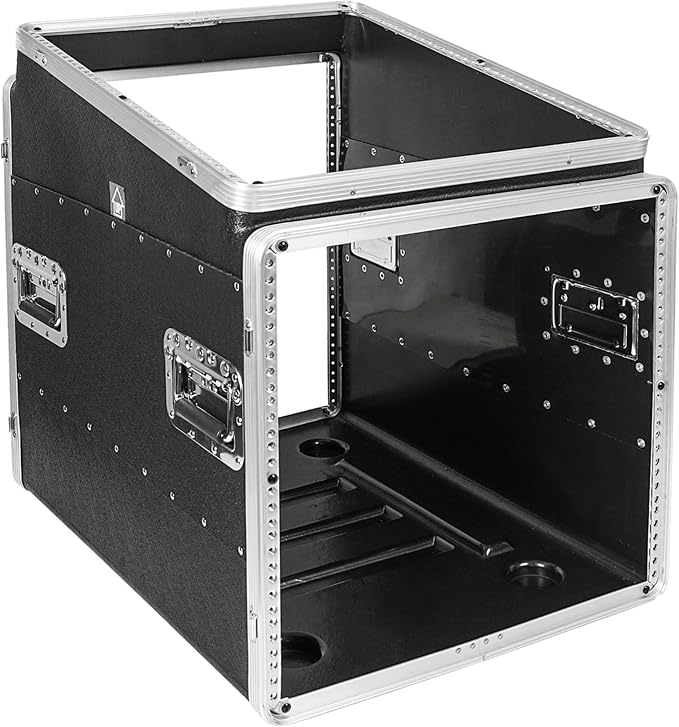 Sound Town Lightweight and Compact 10U ATA ABS Rack Case, with Slant Mixer Top, 24.5" Depth, 12U Top and 10U Side Spaces (STMR-A12X10U)