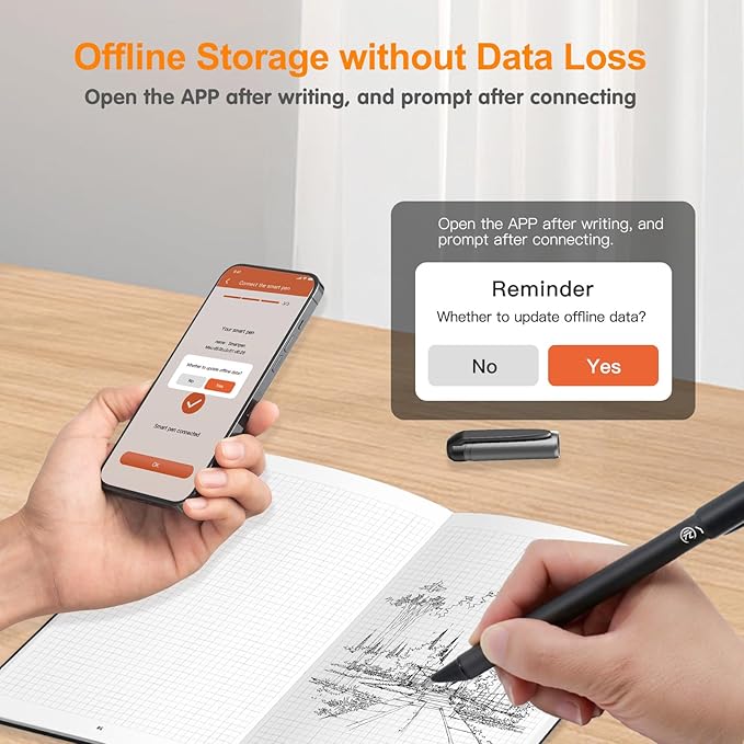 Yuan Digital Sync Pen with Notebook, Smart Writing Set Real time Sync Digitizing - Image 5