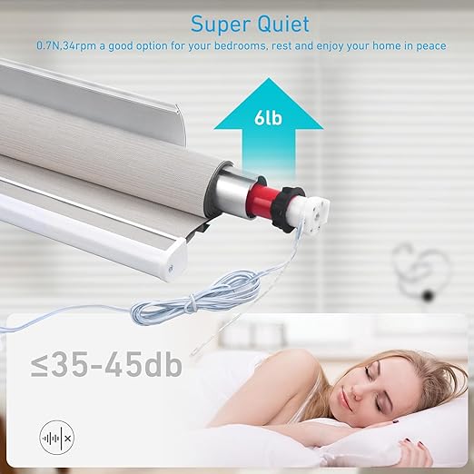 Rollerhouse DC12V EY2512 Shade Motor Electric Blind Motor Remote Control Wired Compatible with 38mm Shade Tube DIY Electric Roller Blinds/Shades