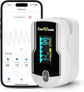 Zacurate 500E-B Wireless Bluetooth Fingertip Blood Pulse Oximeter Monitor with FREE App, SpO2, Heart Rate, Plethysmograph, and Perfusion Index Finger Oxygen Sensor Meter