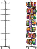 YEOOE Retail Display Racks 7 Tier Spinning Display Stand, Movable Shop Spinner Rack with Hooks, Retail Display Stand for Jewelry Keyring Hats Socks Toys (Black)