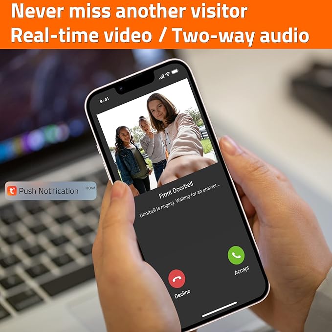 AMOCAM Wireless Video Doorbell Intercom with Monitor System, WiFi Video Intercom 1080P HD Metal Camera, 7 Inch Monitor with 32G Card Record, Tuya APP, 2-Way Audio, Unlock for Home Security System