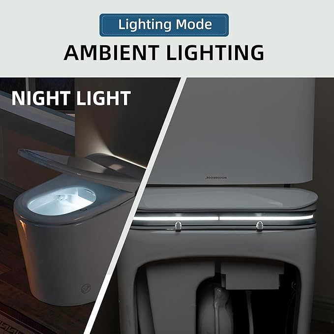 WOODBRIDGE GT100 Smart Toilet,Auto Open/Close Lid, Foot Sensor,Auto Flush, Heated Seat & Fragrance System, ADA Height, Easy Installation, without Bidet