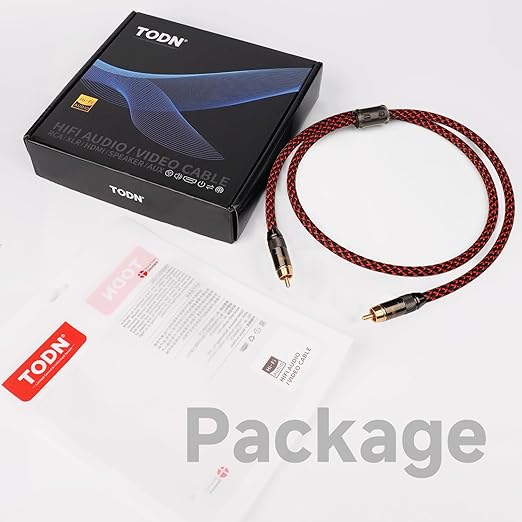 TODN Digital Coaxial Cable OFC Core 75-Ohm Audiophile SPDIF Coax Audio Cable RCA to RCA for HiFi Systems (6.5ft /2m)