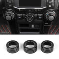 JeCar Air Conditioner Button Trim Cover Aluminum Alloy Knob Cover Fit for Toyota 4Runner 2010-2023, Black