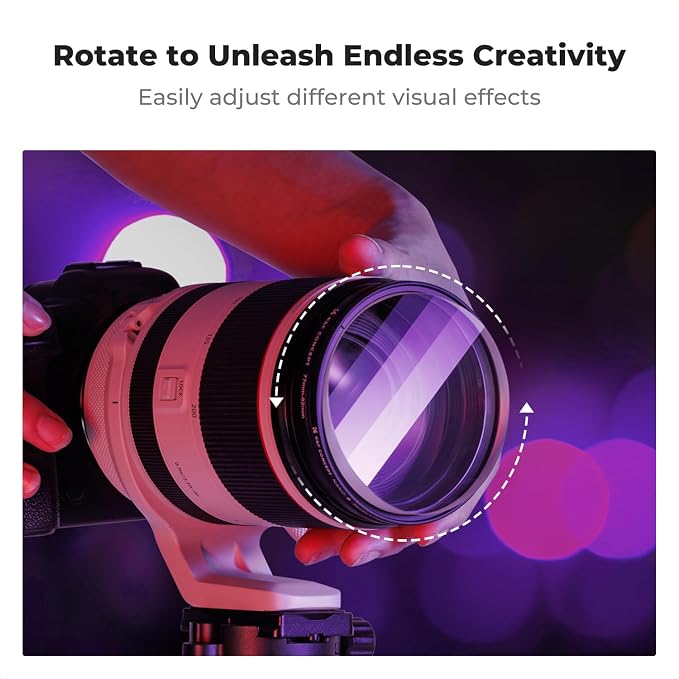 K&F CONCEPT 58mm Linear Glass Prism, Foreground Blur, Repeated Color Images - Image 5