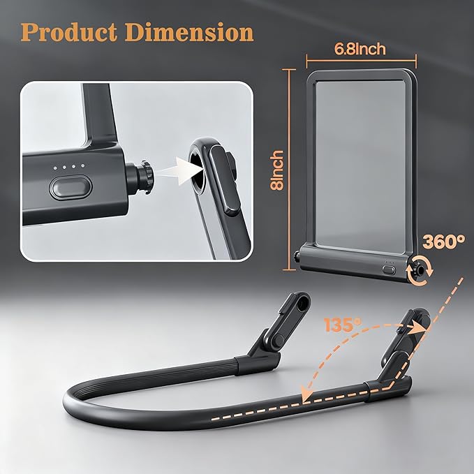 Magnifying Glass with Light for Reading,Hands Free Page Reading Magnifier for Books with 3 Color Dimmable, Neck Wear Large Screen Stand Glasses for Close Work Seniors Low Vision Rechargeable