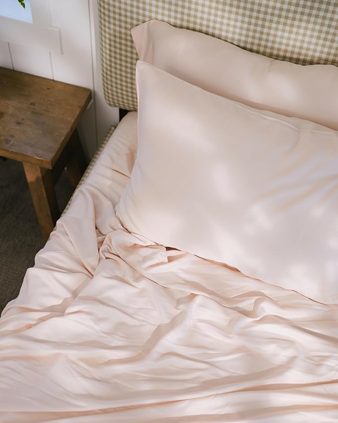 Cozy Earth Luxury Bed Sheet Set - 100% Viscose from Bamboo Fabric, Ultra-Soft & Breathable, Fits Regular & Deep Pocket Mattresses up to 20" - 4 Pieces California King Sheet Set - Peony