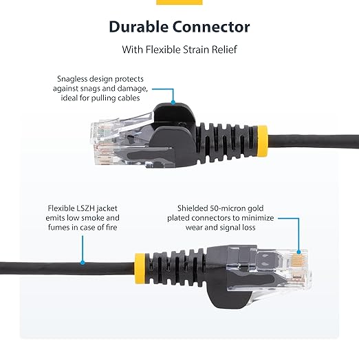 StarTech.com 7ft Red Slim CAT6 Ethernet Cable, Snagless RJ45, 28AWG Pure Bare - Image 3