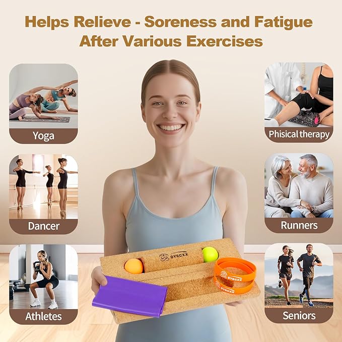 35cm Cork Balance Board (Not 30cm) - Foot Restoration & Balance Kit for Plantar Fasciitis Recovery - Professional Ankle Strength & Stability Trainer for Seniors & Standing Desk - Supports 440+ Lbs
