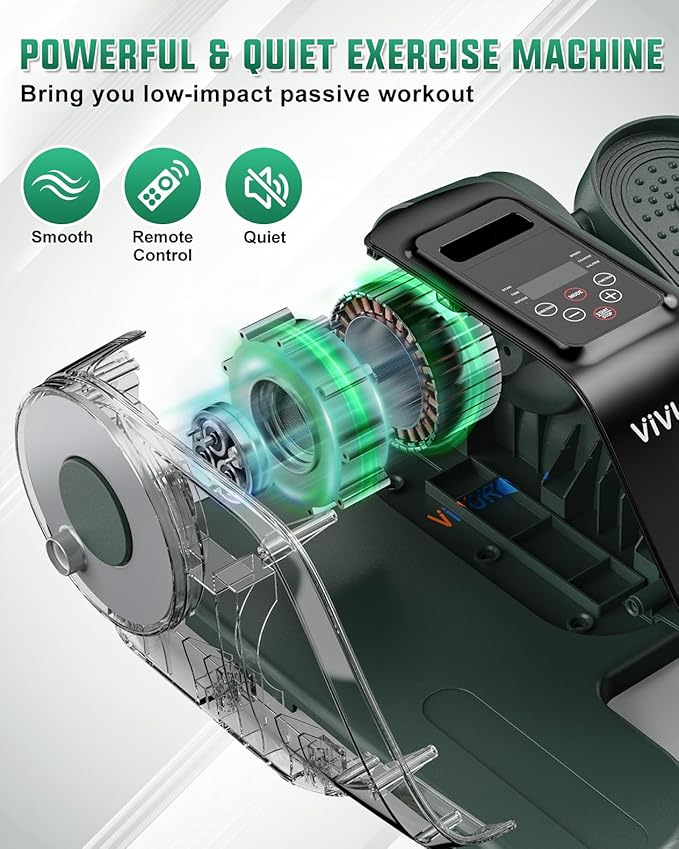 VIVURN® 019 Under Desk Elliptical 12 Adjustable Speeds Motorized Leg Exerciser While Sitting for Seniors As Seen on TV with Non-Slip Mat Low Impact Quiet&Portable Pedal Exerciser for Home and Office
