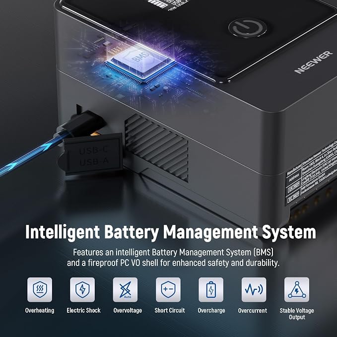 NEEWER Mini V Mount Battery, 6800mAh 99Wh V Lock Battery, PD65W Fast Charging/D - Image 6