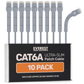 Everest Ultra Slim Cat6a Ethernet Patch Cables 1ft Gray by EverestMediaSolutions