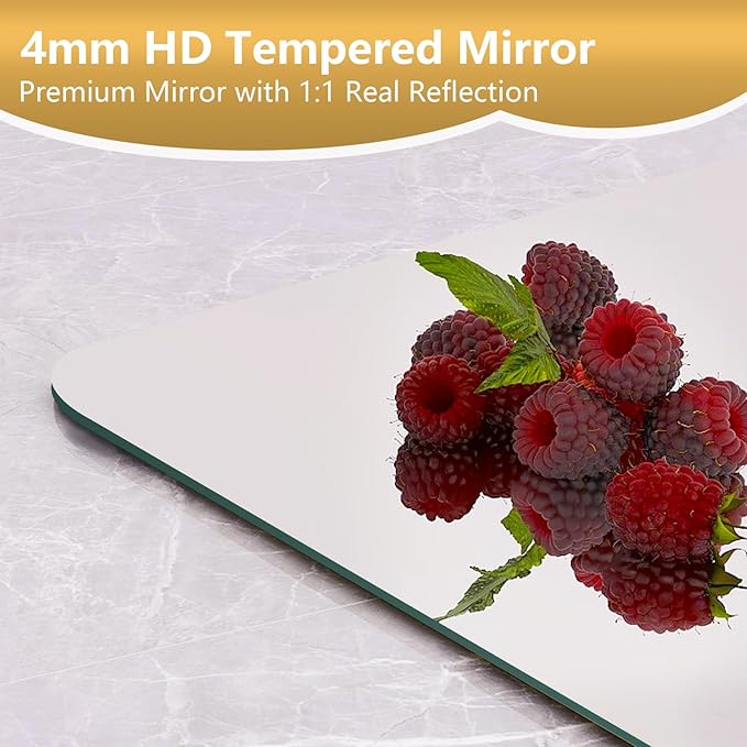 Mirrorons 40 x 30 Bathroom Mirror, Rounded Corner Frameless Mirror, Modern Bathroom Wall Mirror Vanity Mirror for Living Room, Bedroom, Bathroom, Entryway (Horizontal/Vertical)