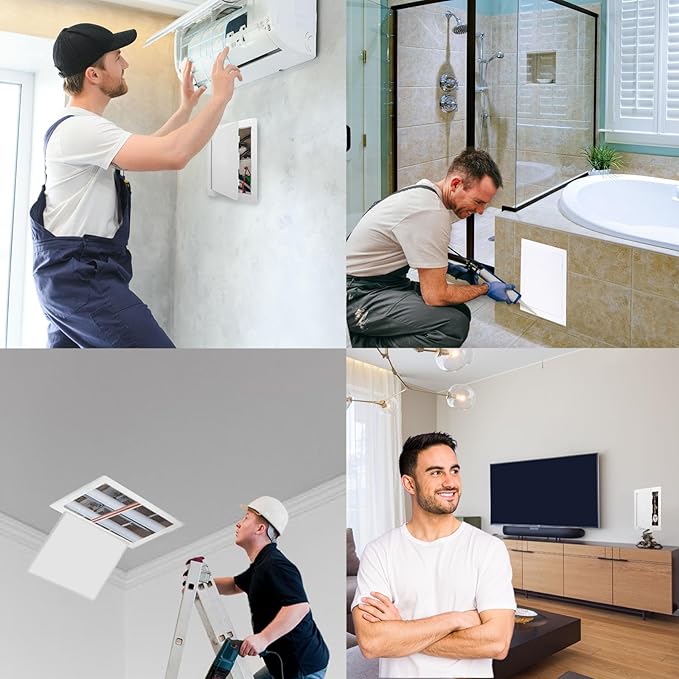 Morvat Access Panel 6x9 Inch for Drywall & Ceiling with Door, Heavy-Duty Durable ABS Plastic & Easy Install Access Box, Wall Hole Cover Plate for Plumbing & Electrical Cables & Wiring, White, 40-Pack